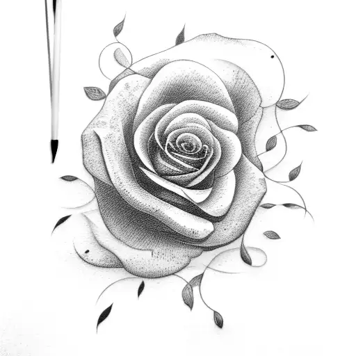 face with roses tattoo design idea