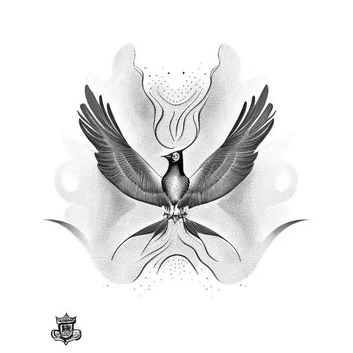Combine a swooping magpie with the AFL premiership Cup tattoo design idea
