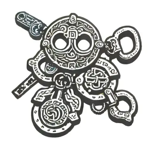 Handcuffs tattoo design idea