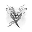 crow and a snake tattoo design idea