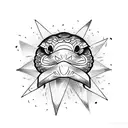 crow and a snake tattoo design idea