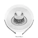 A creative design featuring a straw hat (Sombrero de paja) from One Piece, showcasing its unique shape and texture tattoo design idea