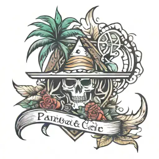 July Panama City beach tattoo design idea