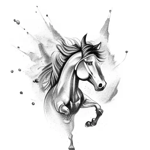 a mustang car, has big muscles tattoo design idea