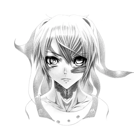 anime elfen lied tattoo design idea
