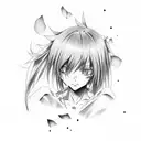 anime elfen lied tattoo design idea