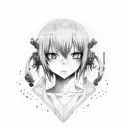 anime elfen lied tattoo design idea