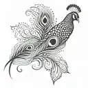 peacock feather intertwined tattoo design idea
