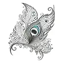 peacock feather intertwined tattoo design idea