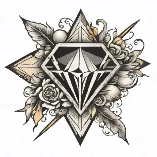 no risk no reward with diamonds  tattoo design idea