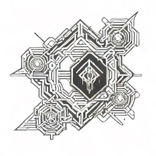 brotherhood of steel logo incorporated representing tattoo design idea