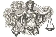 lady justice tattoo design idea