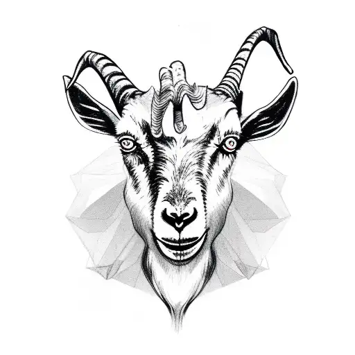 a goat with two heads and one body where one head is evil and the other is good tattoo design idea