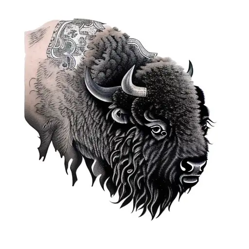 a bison tattoo design idea