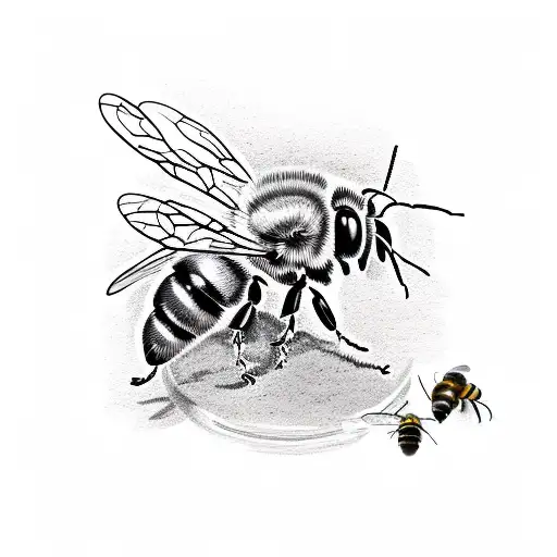 mason jar, holly, bee tattoo design idea