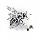 mason jar, holly, bee tattoo design idea