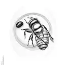 mason jar, holly, bee tattoo design idea