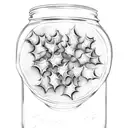 mason jar, holly, number 1 tattoo design idea