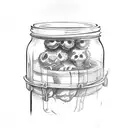 mason jar, holly, number 1 tattoo design idea