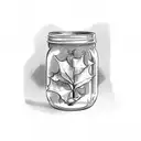 mason jar, holly, number 1 tattoo design idea