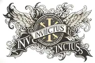 invictus text tattoo design idea