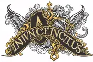 invictus text tattoo design idea