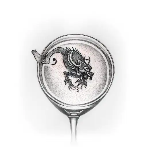 glass of whiskey tattoo design idea