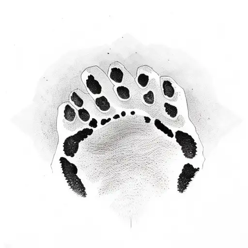 bear paw print tattoo design idea