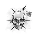 Skull c'est la mort tattoo design idea