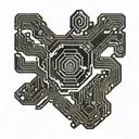 A stylized circuit board pattern with hidden messages or names of loved ones, blending the worlds of technology and family tattoo design idea
