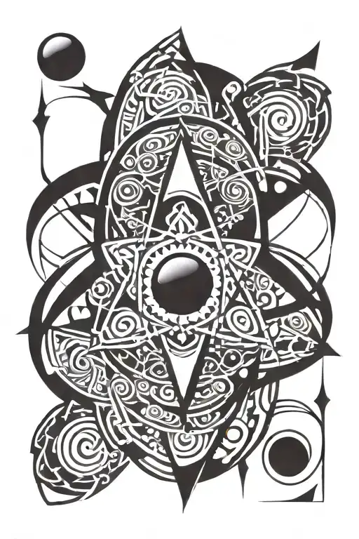 atom symbol tattoo design idea