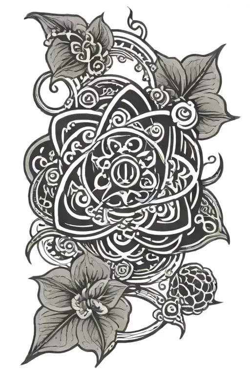 atom symbol tattoo design idea