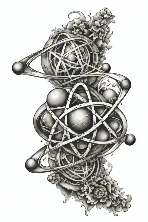 atom symbol tattoo design idea