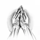  hands praying with a rosary tattoo design idea
