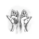  hands praying with a rosary tattoo design idea