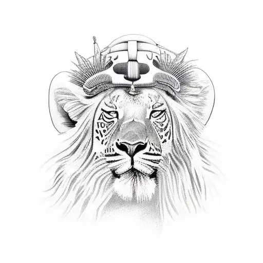 safari sunset africa tattoo design idea