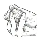 hand holdind an oyster shell tattoo design idea