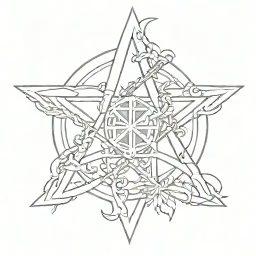 chi rho alpha and omega tattoo design idea