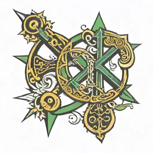 chi rho alpha and omega tattoo design idea