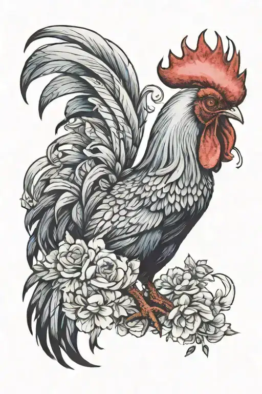 Rooster tattoo design idea