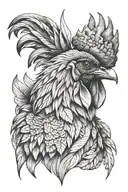 Rooster tattoo design idea