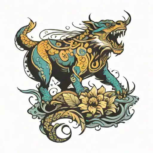 moutain lakes nepal tattoo design idea