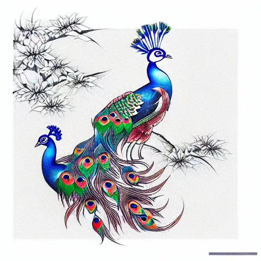 Peacock tattoo design idea