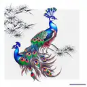 Peacock tattoo design idea