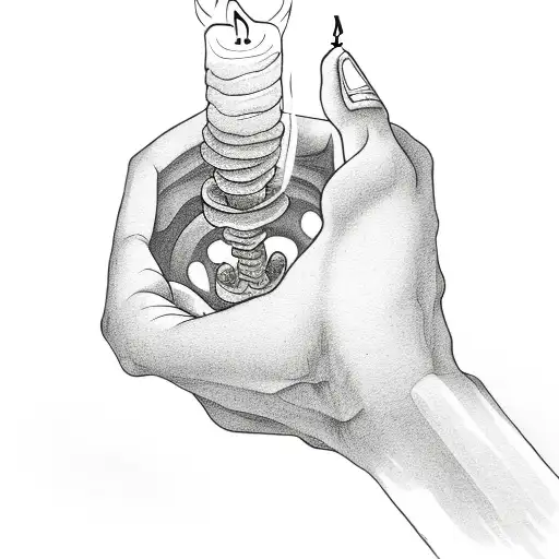 Skeleton hand with candle tattoo design idea