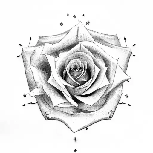 Rose with 143 stem tattoo design idea