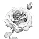 Rose with 143 stem tattoo design idea