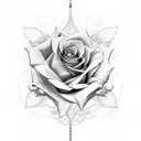 Rose with 143 stem tattoo design idea