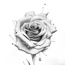 Rose, 143 stem tattoo design idea