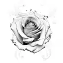 Rose, 143 stem tattoo design idea